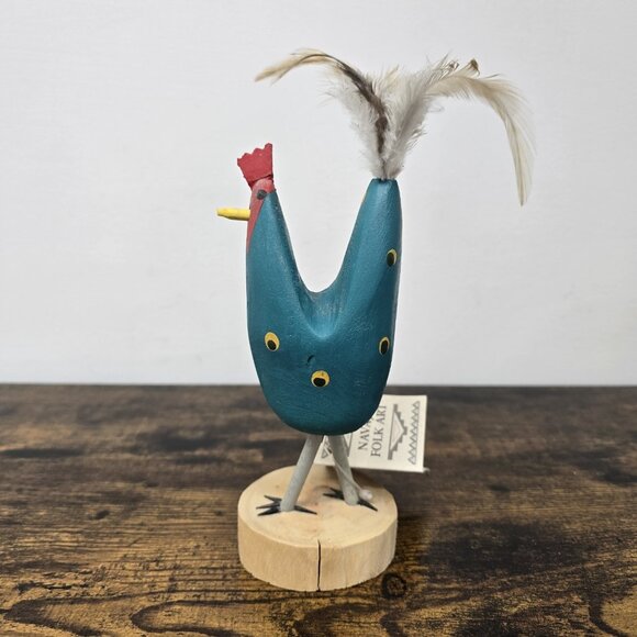 Navajo Folk Art Native American Chicken Hen Rooster Dennis Tom Stanley Hanley - Picture 3 of 12